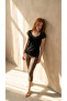Black Leopard Patterned Viscose Short Sleeve Capri Set - 3