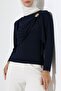 Women's Sandy Brooch Detailed Draped Blouse - 5
