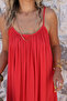 Pomegranate Flower Thin Strap Skirt with Dirty Stitching Dress - 4
