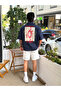 Back Embroidery and Printed Oversize Shirt - 3
