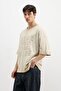 Oversize Printed T-Shirt Beige - 5
