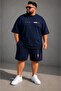 Men's Large Size Oversize Shorts Set 100% Cotton 2-Piece Set Casual Sports Combination