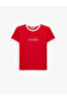 Cotton Ribbed Crew Neck Short Sleeve T-Shirt with Back Print - 5