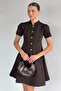Brown Women's Buttoned Dress - 3