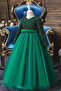 Girl's Sequined Tulle Evening Dress Long Sleeve - 2