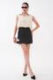 Women's Slit Detailed Polka Dot Short Skirt 260659 -