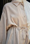Women's Shirt and Elastic Waist Tie Set Cream - 5