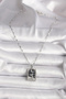 316L Steel Silver Color Zircon Stone Moon Figured Taror Model Women's Necklace - 2