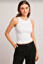 Ribbed Athlete Halter Full-Collar Summer Blouse Thick Strap Blouse Cotton - 2