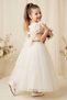 Baby Girl Birthday Party Wedding Dress Double Set Short Sleeve Rose Bow Tulle Tutu Lined - 2