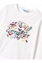 Girl's Graphic Printed Long Sleeve T-Shirt 8-18 Years Cream - 2