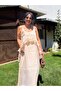 Pleated Floral Motif Chiffon Dress - 3