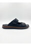 Genuine Leather Unisex Orthopedic Soft Sole Comfort Summer Casual Slippers Black Couple Slippers with Buckle - 5