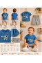 Colorful Fun Teddy Bear and Kitten Printed Baby Cotton Top and Bottom Summer Shorts Set - 7