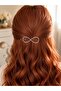 Silver Metal Automatic Hair Clip with Infinity Figure ✨