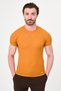 Knitted Slim Fit Crew Neck Men's T-Shirt Apricot - 36510.19Y