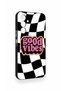 Samsung A54 Compatible Black Good Vibes Patterned Silicone Case - 3