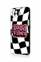 Oppo Reno 5 Lite Compatible Black Good Vibes Patterned Silicone Case - 4