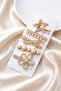 Women's Gold 5-Piece Latch Buckle Set with Pearl and Stone Details - 5