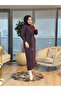 146 Left Back Front Striped Knitwear Dress Brown - 2