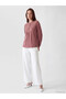Özmarka New Season Pink Crew Neck Embroidered Gathered Blouse - 2
