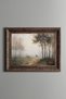 Foggy Forest and Deer - Vintage Patterned Painting - Thick Model