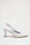 Women's Stone and Pearl Embellished Heeled Shoes - 3