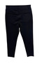 Plus Size Women's Knitted Trousers with Elastic Waist and Leather Detail - 2