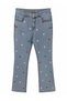 Plus Size Zipper Heart Printed Denim Women's Trousers