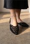 Women's Daisy Flower Embroidered Stone Detailed Pointed Toe Ankle Strap (Slingback) Ballerina Sandals - 2