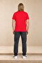 Men's Large Size Lycra Basic Crew Neck T-Shirt 11160 Red - 2