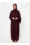 Prayer Dress for Women One-Piece Burgundy | Islamic Modest Prayer Outfit with Long Sleeves & Attached Hijab | Soft Cotton Jilbab Abaya for Salah, Namaz, Umrah, Hajj & Ramadan