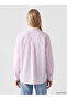 Two Mt Shop Quality Xside Pink Striped Oversize Oxford Women's Shirt - 4