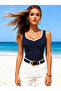 Women's Strappy Heart V-Neck Diver Blouse - 3