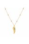 Avenza Turquoise Stone Leaf Women's Necklace 316L Stainless Steel Elegant Gift Necklace - 3