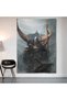 God of War Kratos Wall Covering Wall Tapestry First Quality Satin Fabric Poster