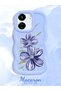 Redmi 13C Compatible Case Camera Protector Blue Silicone Couple Phone Case Floral Pattern - 2