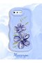 iPhone 7 Plus Compatible Case Camera Protector Blue Silicone Couple Phone Case Floral Pattern - 2