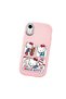 iPhone Xr Compatible Case with Camera Protector Pink Silicone Couple Phone Case with Kitty Pattern - 3