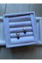 Thermal His Stone Gold Color Steel Hoop Earrings Handmade - 2