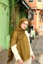 Jacquard Ethnic Pattern Vellure Shawl - Oil Green