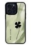 iPhone 15 Pro Max Glossy Phone Case with Sage Lucky Clover Design