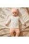 Mila Blossom 100% Cotton Floral Patterned 3-Piece Baby Set - Double-Breasted Top, Pants with Booties and Ears