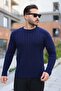 Men's Knit Pattern Crew Neck Sweater - 3
