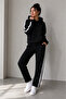 Women's Hooded Striped Track Suit - 2