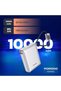 Petite 10000mAh Power Bank with Integrated Type-C & Lightning Cable, PD 20W, USB-A & USB-C Ports, Fast Charge Support, Digital Display, Universal Compatibility - Silver - 3