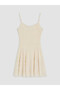 White Rope Strap Waist-Slit Lace Mini Dress - 5