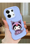 Poco X6 5g Compatible Case Camera Protector Blue Silicone Couple Phone Case Kuromi Pattern