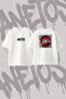 Red Reel Design Back Printed Cotton White Oversize T-Shirt