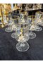 BOHEMIA CRYSTAL, PEARL-EMBELLISHED, BRONZE-TONE, GOLD-GILT DETAILED MEŞRUBAY-T COFFEE-SIDE WATER GLASS 140 ML - 6